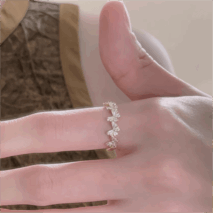 Chic CZ Inlaid Enamel Butterfly Open Ring - ArtGalleryZen