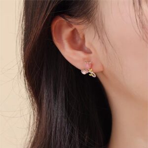 Chic CZ Inlaid Enamel Tulip Earrings - ArtGalleryZen