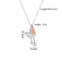 Chic CZ Inlaid Gradient Butterfly Pearl Pendant Cable Chain Necklace - ArtGalleryZen