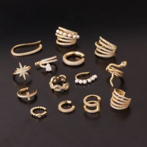 Chic CZ Inlaid Helix Non Piercing Ear Cuff Earring - ArtGalleryZen