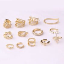Chic CZ Inlaid Helix Non Piercing Ear Cuff Earring - ArtGalleryZen