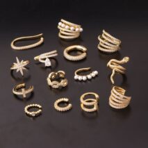 Chic CZ Inlaid Helix Non Piercing Ear Cuff Earring - ArtGalleryZen