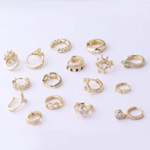 Chic CZ Inlaid Helix Piercing Hoop Earring - ArtGalleryZen
