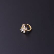 Chic CZ Inlaid Helix Piercing Hoop Earring - ArtGalleryZen
