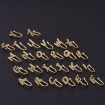 Chic CZ Inlaid Initial Letter Non Piercing Nose Cuff Nose Ring - ArtGalleryZen