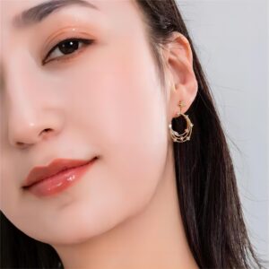Chic CZ Inlaid Moon Phase Star Dangle Stud Earrings Set - ArtGalleryZen