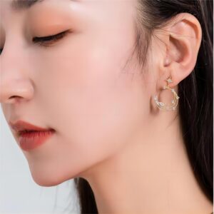 Chic CZ Inlaid Moon Phase Star Dangle Stud Earrings Set - ArtGalleryZen