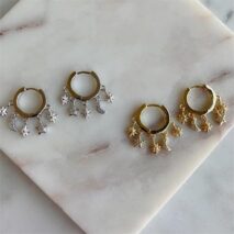 Chic CZ Inlaid Moon Phase Star Tassel Earrings - ArtGalleryZen