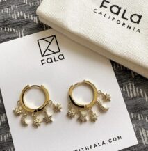 Chic CZ Inlaid Moon Phase Star Tassel Earrings - ArtGalleryZen