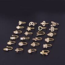 Chic CZ Inlaid Non Piercing Adjustable Nose Ring - ArtGalleryZen