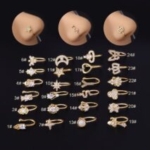 Chic CZ Inlaid Non Piercing Adjustable Nose Ring - ArtGalleryZen