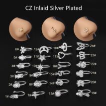 Chic CZ Inlaid Non Piercing Adjustable Nose Ring - ArtGalleryZen