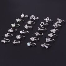 Chic CZ Inlaid Non Piercing Adjustable Nose Ring - ArtGalleryZen