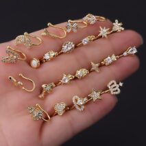 Chic CZ Inlaid Non Piercing Adjustable Nose Ring - ArtGalleryZen