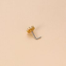 Chic CZ Inlaid Opal Astronaut Alien Floral Heart Nose Piercing Nose Stud - ArtGalleryZen