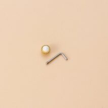 Chic CZ Inlaid Opal Floral Heart Nose Piercing Nose Stud - ArtGalleryZen