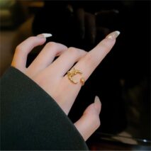 Chic CZ Inlaid Opal Moon Phase Ring - ArtGalleryZen