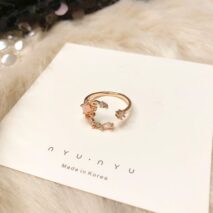 Chic CZ Inlaid Opal Moon Phase Ring - ArtGalleryZen
