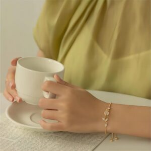 Chic CZ Inlaid Opal Tulip Bracelet - ArtGalleryZen