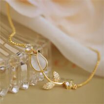 Chic CZ Inlaid Opal Tulip Bracelet - ArtGalleryZen