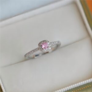 Chic CZ Inlaid Stackable Pink Crystal Ring - ArtGalleryZen