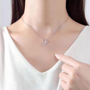 Chic CZ Inlaid Planet Dangle Heart Pendant Necklace - ArtGalleryZen
