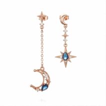 Chic CZ Inlaid Rhinestone Moon Phase Star Dangle Earrings - ArtGalleryZen
