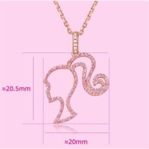 Chic CZ Inlaid S925 Sterling Silver Hollow Barbie Pendant Necklace - ArtGalleryZen
