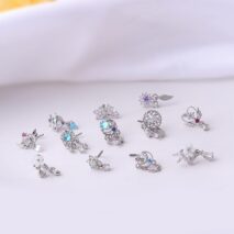 Chic CZ Inlaid Stainless Steel Nose Piercing Nose Stud - ArtGalleryZen