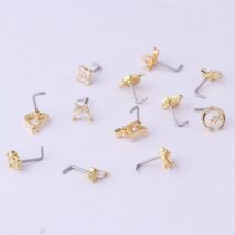 Chic CZ Inlaid Surgical Steel Nose Piercing Nose Stud - ArtGalleryZen