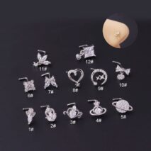 Chic CZ Inlaid Surgical Steel Nose Piercing Nose Stud - ArtGalleryZen