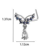 Chic CZ Inlaid Titanium Steel Flower Heart Nose Piercing Nose Stud Nose Hoop - ArtGalleryZen