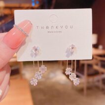 Chic CZ Inlaid Transformable Floral Dangle Stud Earrings - ArtGalleryZen