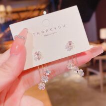 Chic CZ Inlaid Transformable Floral Dangle Stud Earrings - ArtGalleryZen