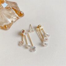 Chic CZ Inlaid Transformable Floral Dangle Stud Earrings - ArtGalleryZen