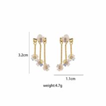 Chic CZ Inlaid Transformable Floral Dangle Stud Earrings - ArtGalleryZen