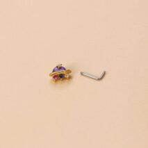 Chic CZ Inlaid UFO Moon Star Floral Nose Piercing Nose Stud - ArtGalleryZen