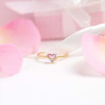 Chic CZ Opal Inlaid Floral Butterfly Bear Heart Ring - ArtGalleryZen