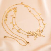 Chic Dainty Layered Butterfly Crystal Tassel Belly Chain - ArtGalleryZen