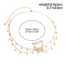 Chic Dainty Layered Butterfly Crystal Tassel Belly Chain - ArtGalleryZen