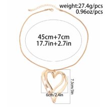 Chic Double Hollow Heart Pendant Necklace - ArtGalleryZen