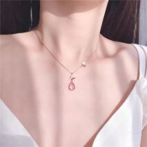 Chic Duo Enamel Butterfly Opal Pendant Necklace - ArtGalleryZen
