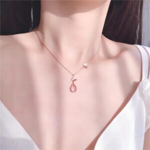 Chic Duo Enamel Butterfly Opal Pendant Necklace - ArtGalleryZen