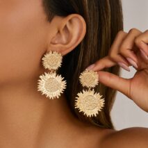 Chic Duo Sunflower Dangle Earrings - ArtGalleryZen
