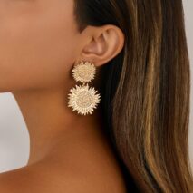 Chic Duo Sunflower Dangle Earrings - ArtGalleryZen
