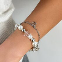 Chic Elegant Layered Star Tassel Pearl Chain Bracelet - ArtGalleryZen