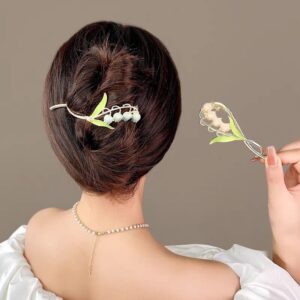 Chic Enamel Bellflower Hair Twist Clip - ArtGalleryZen