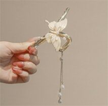 Chic Enamel Butterfly Chignon Claw Clip Hair Clip - ArtGalleryZen