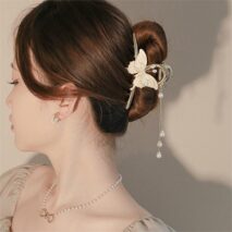 Chic Enamel Butterfly Chignon Claw Clip Hair Clip - ArtGalleryZen