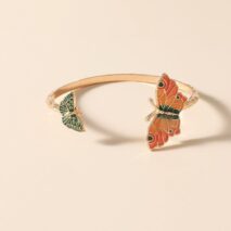 Chic Enamel Butterfly Necklace Bracelet Ring Set - ArtGalleryZen